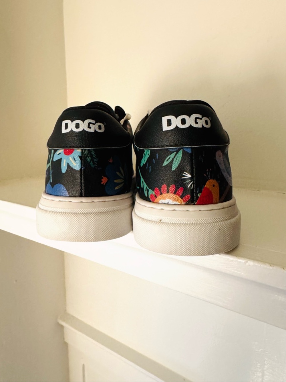 DOGO Women's Black Floral Bird Sneakers - Picture 7 of 8